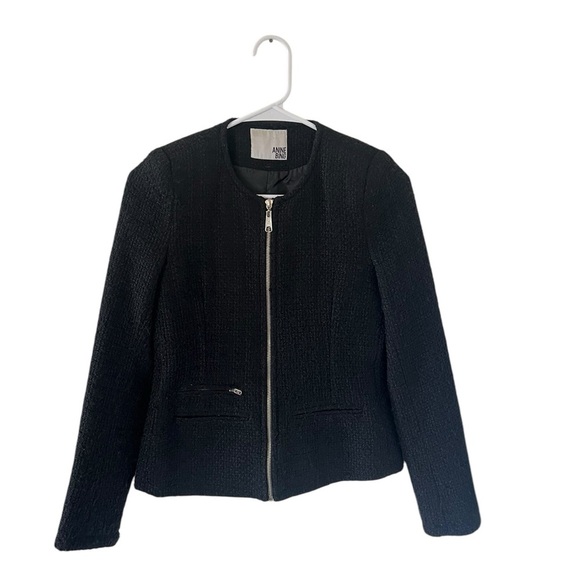 Anine Bing Black Tweed Zip Up Jacket - Picture 6 of 11